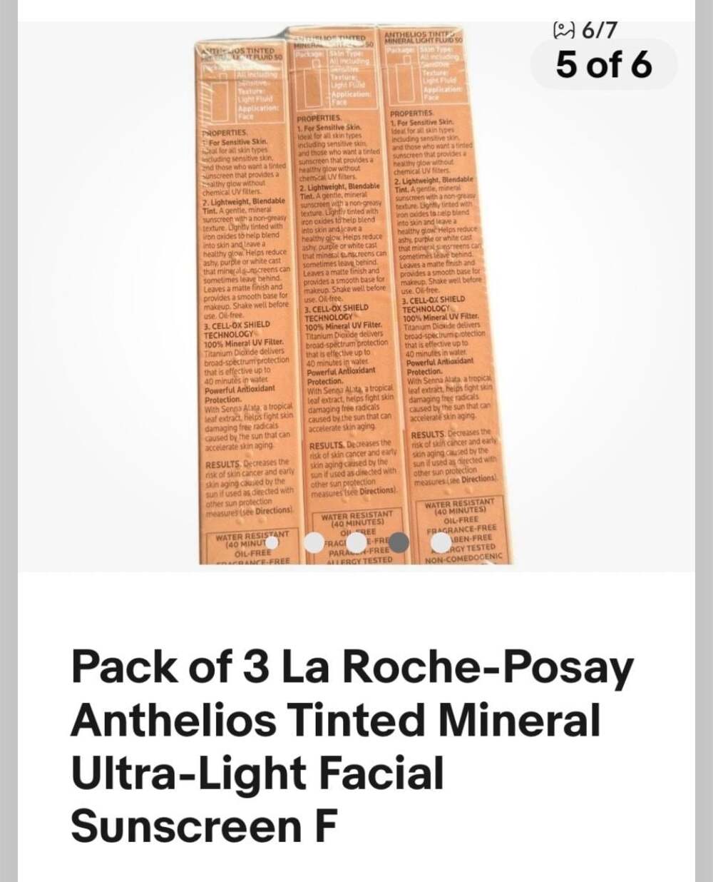 Pack of 3 La Roche-Posay Facial Sunscreen SPF 50 Expiration 3/2025 - Picture 5 of 6